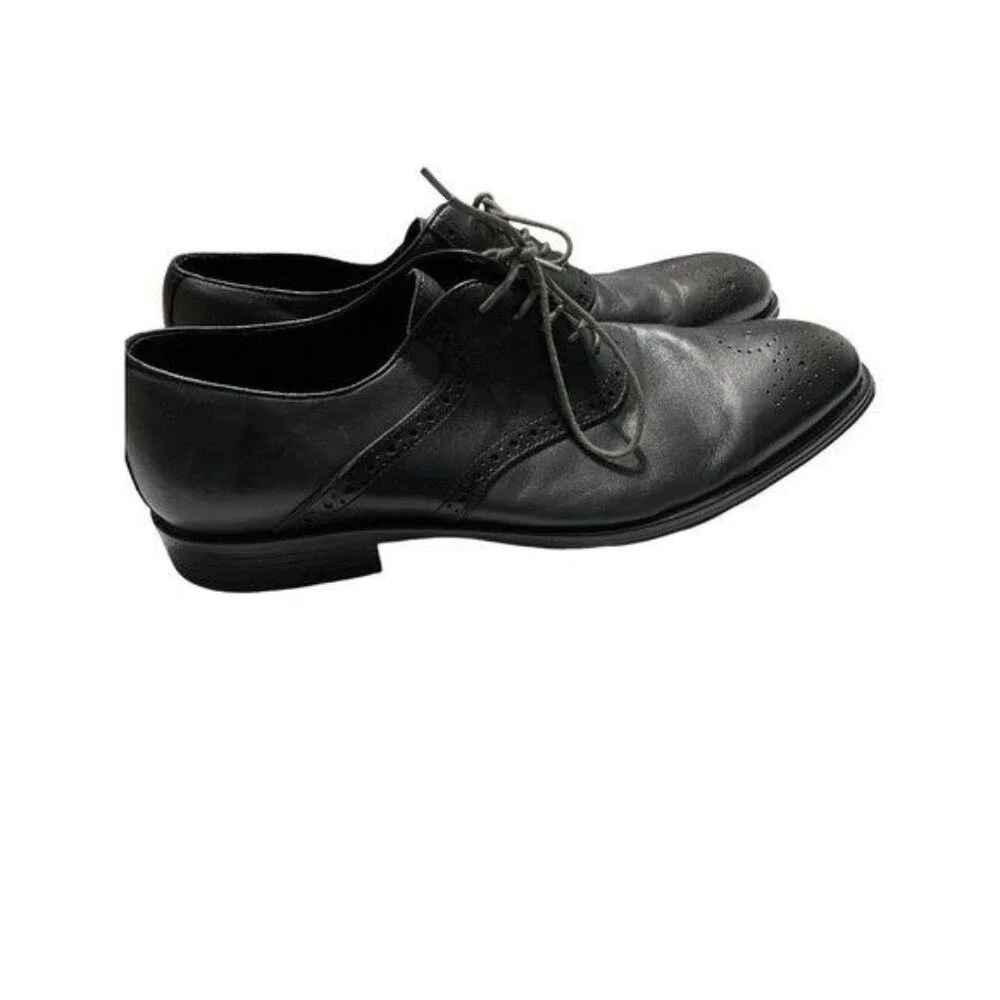 Ashton Grey‎ Men's Dress Shoes Lace Up Oxford Black Leather Size 11.5